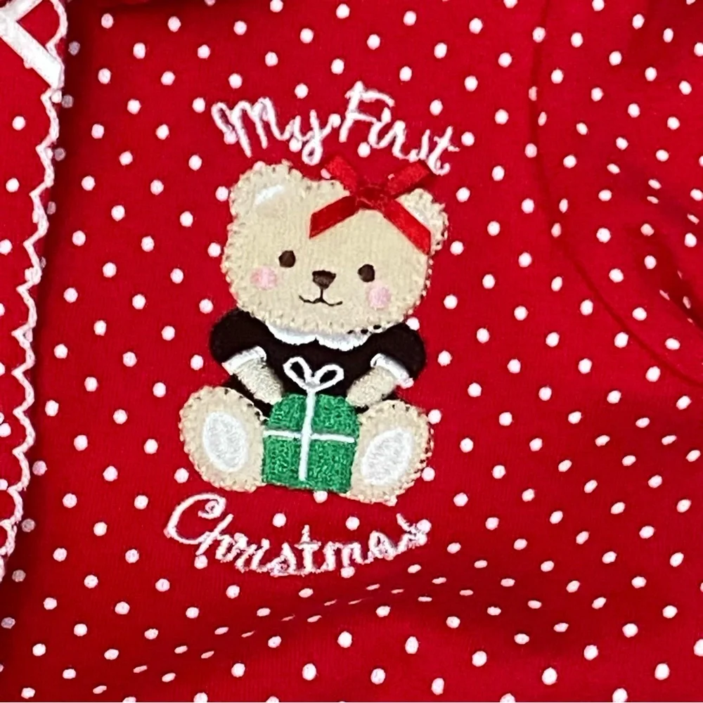 Little Me My First Christmas Baby Bodysuit and Hat Size 6 months NEW